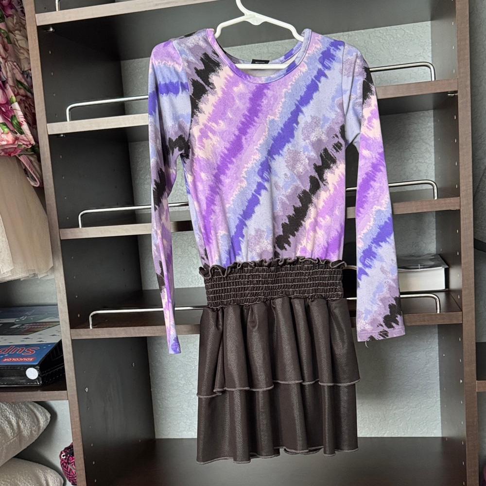 Purple and Black Kids Dress